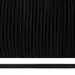 Резинка-шнур 4мм шляпная круглая TBY цв. F322 черный боб.50м