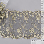 Kruzhevo Кружево на сетке арт.TBY 10272 шир.130 мм цв.черный/золото уп.13,71м TBY.10272.КС.ЧЕР.ЗОЛ