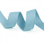Лента-тесьма 20мм киперная 4г полиэстер TBY цв.S351 голубой уп.50м