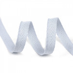 Лента-тесьма 10мм киперная 2г полиэстер TBY цв.S154 св.серый уп.50м
