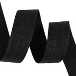 Лента-тесьма 25мм киперная 6,3г хлопок TBY.CT цв.F322 черный уп.50м