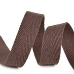 Лента-тесьма 15мм киперная 3,8г хлопок TBY.CT цв.F302 коричневый уп.50м