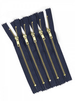 Молния Mzip джинсовая золото №5, 18см н/р цв.F330 т.синий уп.50шт