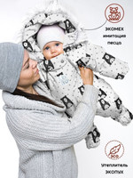 Комбинезон-конверт “трансформер”, Медведь в горох на белом, арт.163шм/2 (68 см)