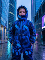 Комбинезон, Геометрия+синий, арт.255ф (86 см)