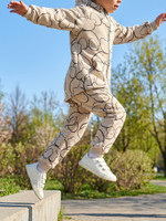 Штаны, Футер, Мишки на бежевом,  арт. 802Ф (116 см)