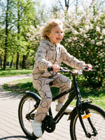 Худи дракончик, Футер, Мишки на бежевом,  арт. 704Ф (116 см)