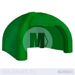 Надувная палатка зелёная 4-опорная (7х7х4,8)