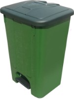 Морозостойкий мусорный бак 65 литров с крышкой, с педальным приводом, зелёного цвета