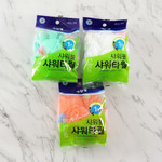 Мочалка-розочка для тела из полиэтиленовой сетки (мягкая, с полиуретановыми сердечками)