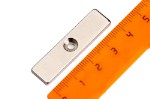 Неодимовый магнит прямоугольник 40х10х3 мм с  зенковкой  3⁄6 мм