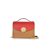 New Ondina Color Block Flap Top Leather Satchel Bag - EA130418-009-02