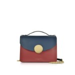 New Ondina Color Block Flap Top Leather Satchel Bag - EA130418-009