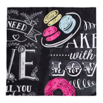 Салфетки чёрные 40х40 см, Принт: Принт III