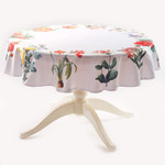 Скатерть круглая Цветы на белом