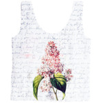 Авоська Цветы на фоне текста (лилия и сирень)