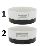 Миска белая для собаки Food/Water, Вариант: Food