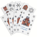Новогодний набор Snow Town: открытки, наклейки и переводные картинки (тату)
