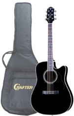 Гитара электроакустическая шестиструнная CRAFTER ED-75 CEQ BK+ Чехол ED 75CEQ/BK