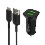 Автомобильная зарядка FUMIKO CC06 2.4А c Lightning черное