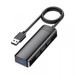 USB-разветвитель Kakusiga KSC-1409-L 3USB 2.0 + USB 3.0 1.2 м на USB черный