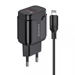 Зарядное устройство Jokade JB020 QC3.0 3А с Lightning черное
