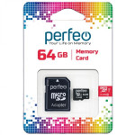 Карта памяти Perfeo 64GB MicroSDXC UHS-I с адаптером