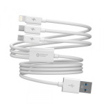 Кабель Dream V3 3 в 1 Micro USB / Type-C / Lightning 2.4А белый 1 м