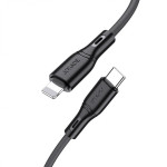 Кабель Jokade JA035 Type-C / Lightning 3А PD30W силиконовый черный 1 м