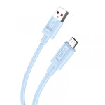 Кабель Kakusiga KSC-963 Micro USB 3A силиконовый голубой 1 м