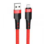 Кабель Borofone BU35 Micro USB 2.4А красный 1.2 м