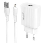 Зарядное устройство FUMIKO CH01 2.4А c Lightning белое