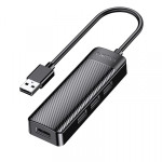USB-разветвитель Kakusiga KSC-1409-G 4USB 2.0 0.2 м на USB черный