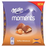 Набор шоколадных конфет Milka Moments Toffee Wholenut с цельным фундуком и ирисовой начинкой, 97 г