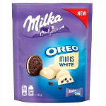 Шоколадные конфеты из белого шоколада Milka &amp; OREO Minis White с кремом и печеньем, 153г