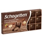 Шоколад Schogetten Dark Chocolate with Cocoa &amp; Hazelnuts с кусочками какао и фундука, 100 г