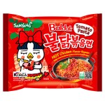 Лапша быстрого приготовления Samyang Hot Chicken Flavor Ramen Buldak Tomato Pasta острая со вкусом курицы в томатной пасте, 140 г