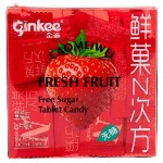 Леденцы освежающие Ginkee Fresh Fruit без сахара со вкусом клубники, 50 г