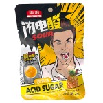 Кислые леденцы с шипучкой He He Acid Sugar Sour Candy со вкусом ананаса, 26 г