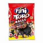 Кислая жевательная резинка Fini el Toro Balls с клубничной начинкой, 80 г