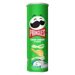 Картофельные чипсы Pringles со вкусом сметаны и лука, 102 г