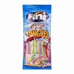 Кислый жевательный мармелад Fini Sour Tongues - Разноцветные пластинки, 90 г
