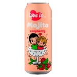 Газированные напиток Love Is Mojito Raspberry со вкусом мохито с малиной, 450 мл