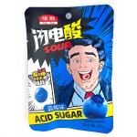 Кислые леденцы с шипучкой He He Acid Sugar Sour Candy со вкусом черники, 26 г