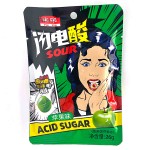 Кислые леденцы с шипучкой He He Acid Sugar Sour Candy со вкусом яблока, 26 г