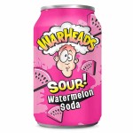 Газированный напиток Warheads Watermelon Sour Soda со вкусом кислого арбуза, 355 мл