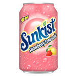 Газированный напиток Sunkist Strawberry Lemonade со вкусом клубничного лимонада, 355мл