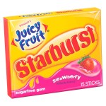 Жевательная резинка Wrigley’s Juicy Fruit Starburst Strawberry со вкусом клубники, 15 пластинок