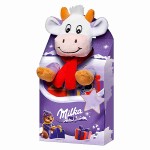 Конфеты с новогодней игрушкой Milka Plush Toy Magic Mix Cow, 96 г