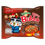 Острая корейская лапша быстрого приготовления Samyang Buldak Yakisoba Hot Chicken Flavor Ramen со вкусом курицы в соусе якисоба, 130 г